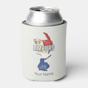 Limburg Netherlands Map Dutch Vintage Souvenir Can Cooler