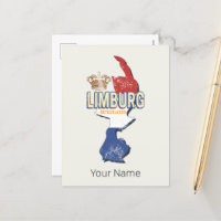 Limburg Netherlands Map Dutch Vintage Souvenir
