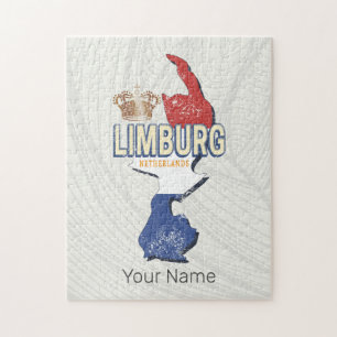 Limburg Netherlands Map Dutch Vintage Souvenir Jigsaw Puzzle