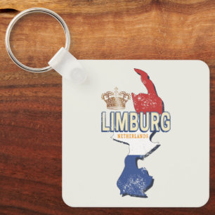 Limburg Netherlands Map Dutch Vintage Souvenir Key Ring