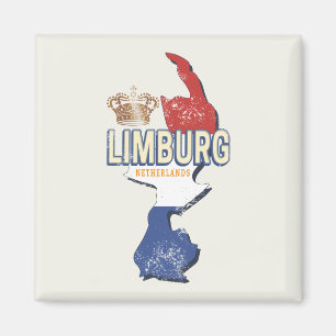 Limburg Netherlands Map Dutch Vintage Souvenir Magnet