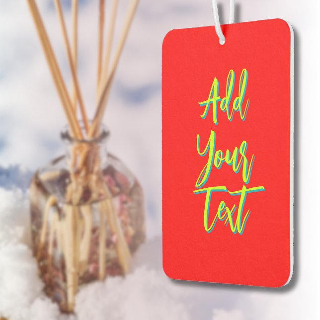 Lime 3D Azure Modern Text Funny Electric Red Car Air Freshener (Creator Uploaded)