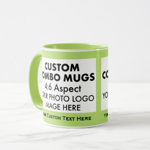 Lime 4:6 Landscape 2 x Photo Frame Custom Combo Mug
