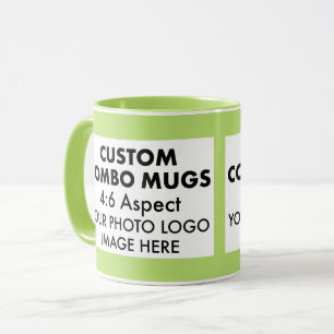 Lime 4:6 Landscape 2 x Photo Frame Custom Combo Mug