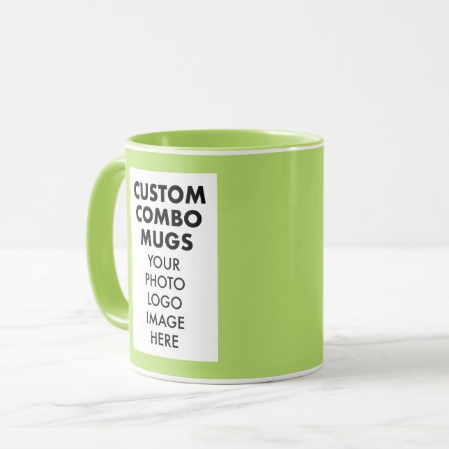 Lime 4:6 Portrait Frame 2 x Photo Custom Combo Mug (Front Left)