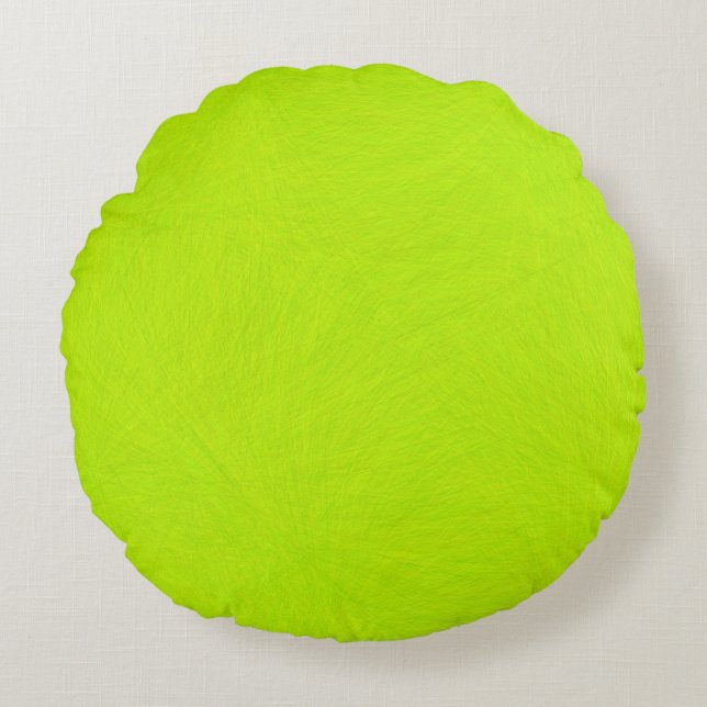 Lime Abstract Painting Art Round Cushion (Front)