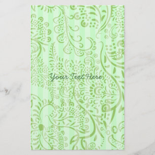 Lime and Aqua Blue White Damask Swirls Flyer