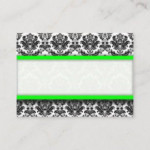 Lime and Black Damask Place Card Holder