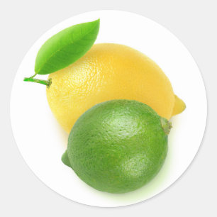 Lime and lemon classic round sticker