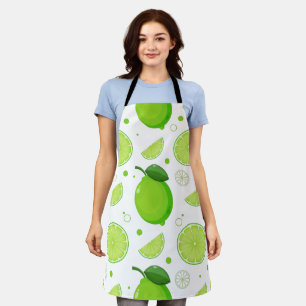 Lime and Lime Slices Pattern Apron