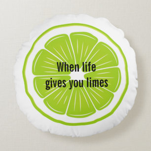 Lime and Margarita Design Round Cushion