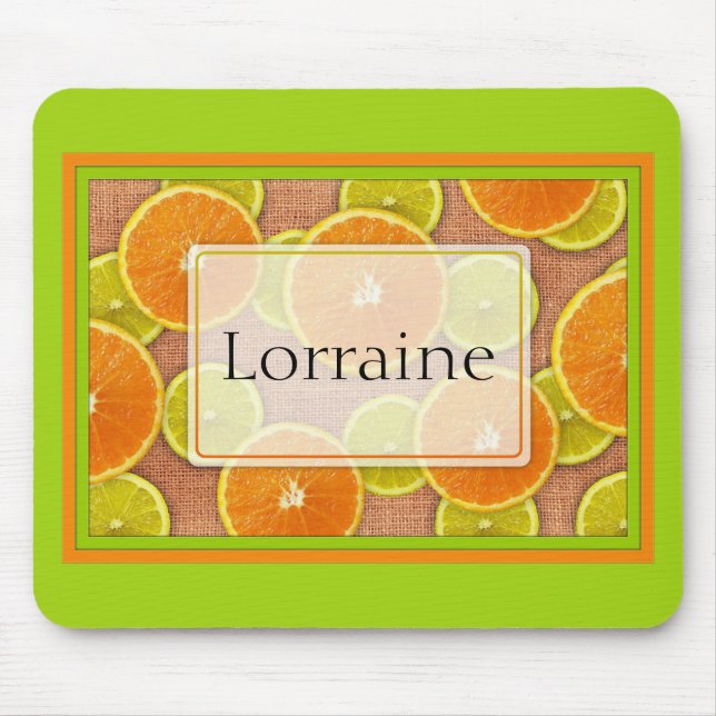 Lime and Orange Fruit Slices Mousepad (Front)