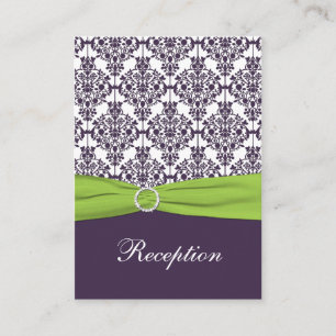 Lime and Purple Damask Enclosure Card