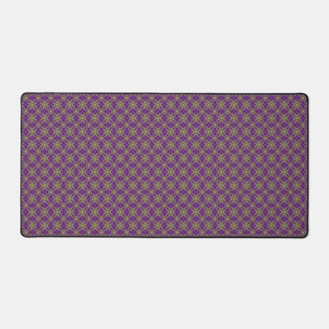 Lime And Purple Pattern Desk Mat (Front)