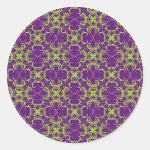Lime And Purple Pattern Envelope Gift Stickers