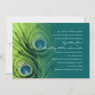 Lime and Teal Peacock Invitation