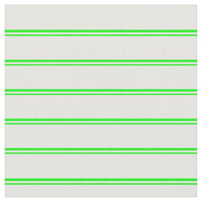 Lime and White Coloured Stripes Pattern Fabric (Close Up)