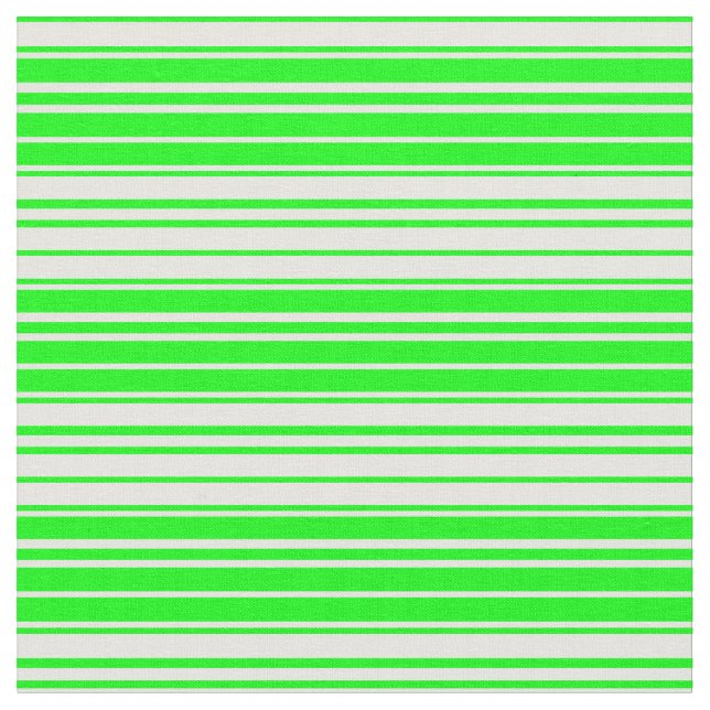 Lime and White Pattern of Stripes Fabric (Close Up)