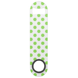Lime and white polka dots