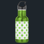 Lime and white polka dots 532 ml water bottle<br><div class="desc">Lime and white polka dots</div>