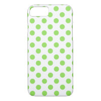 Lime and white polka dots
