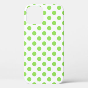 Lime and white polka dots iPhone 12 case