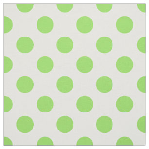 Lime and white polka dots fabric