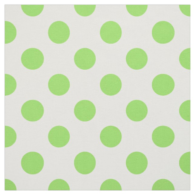 Lime and white polka dots fabric (Swatch)