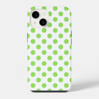 Lime and white polka dots