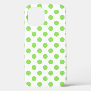 Lime and white polka dots iPhone 12 case