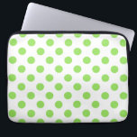 Lime and white polka dots laptop sleeve<br><div class="desc">Lime and white polka dots</div>