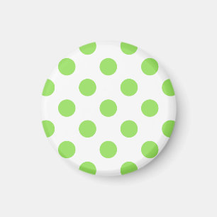 Lime and white polka dots magnet