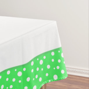 Lime and White Polka Dots Tablecloth