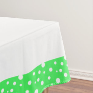 Lime and White Polka Dots Tablecloth