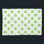 Lime and white polka dots tea towel<br><div class="desc">Lime and white polka dots</div>