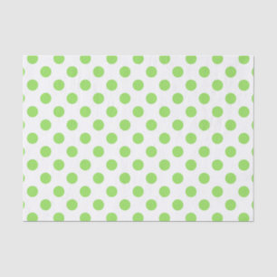 Lime and white polka dots tissue paper