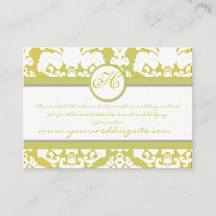 Lime and Yellow Damask Floral Lime Trim Enclosure Card