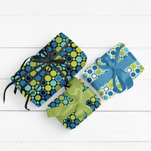 Lime & Aqua Bubble MCM Wrapping Paper Sheet