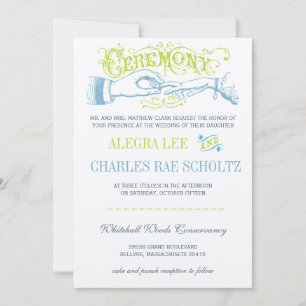 Lime Aqua Modern Vintage Typography Invite