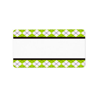Lime Argyle Address Labels