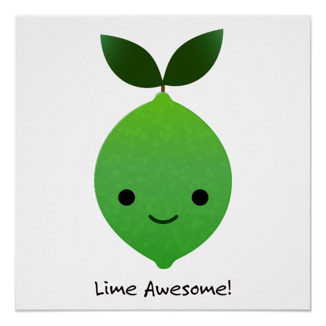 Lime Awesome Kawaii LIme Poster (Front)