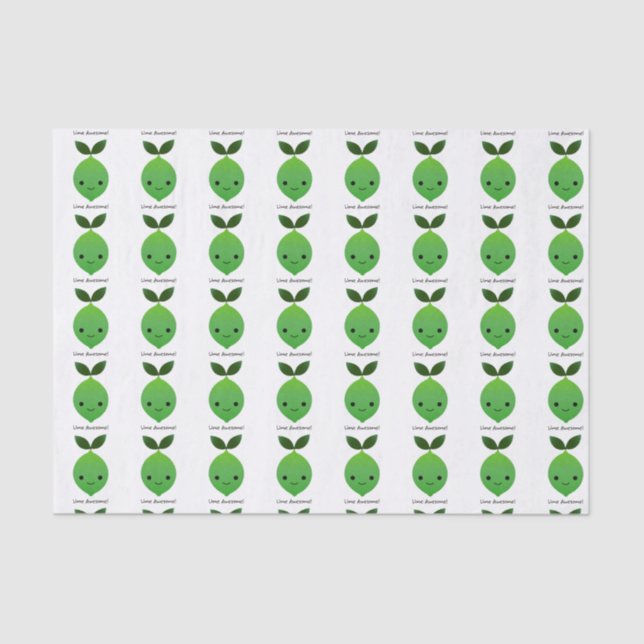 Lime Awesome Kawaii LIme Tissue Paper (Front)