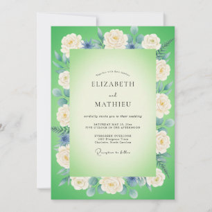 Lime Azure Petal Wedding Invitation
