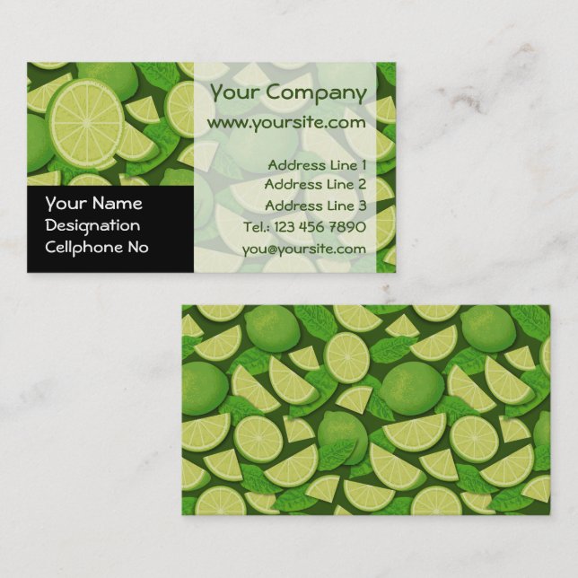 Lime Background Business Card (Front/Back)