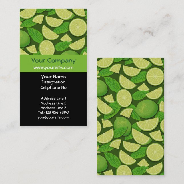 Lime Background Business Card (Front/Back)