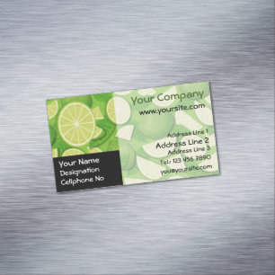 Lime Background Business Card Magnet