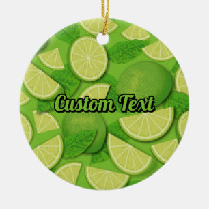 Lime Background Ceramic Tree Decoration