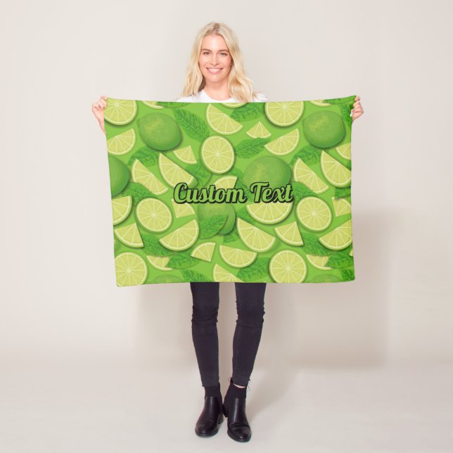 Lime Background Fleece Blanket (In Situ)