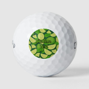 Lime Background Golf Balls