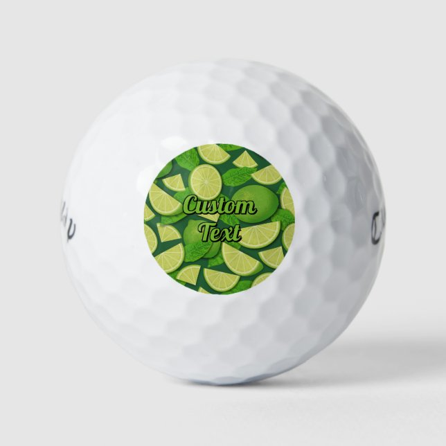 Lime Background Golf Balls (Front)